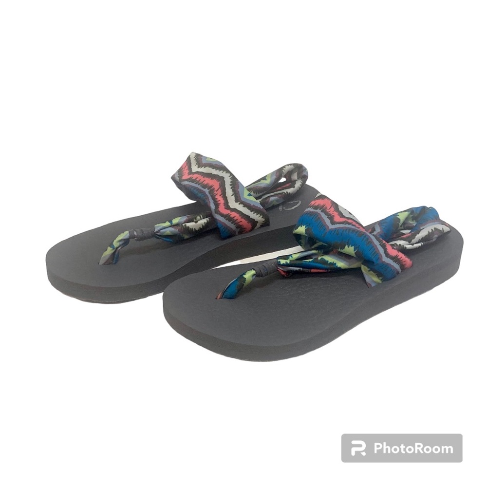 Women’s Skechers Cali Slingback Yoga Foam Flip Flop Sandals Print Size 7
